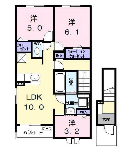 カーサみやびⅦ(3LDK/2階)の間取り写真