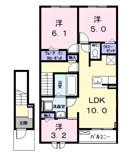 カーサみやびⅦ(3LDK/2階)の間取り写真