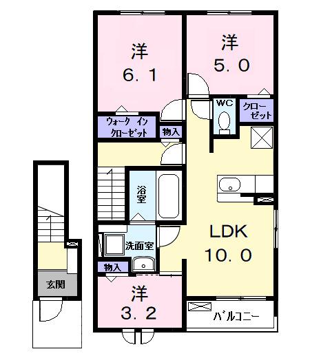 カーサみやびⅦ(3LDK/2階)の間取り写真