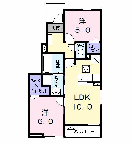 カーサみやびⅧ(2LDK/1階)の間取り写真