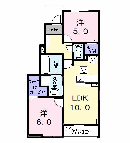 カーサみやびⅧ(2LDK/1階)の間取り写真