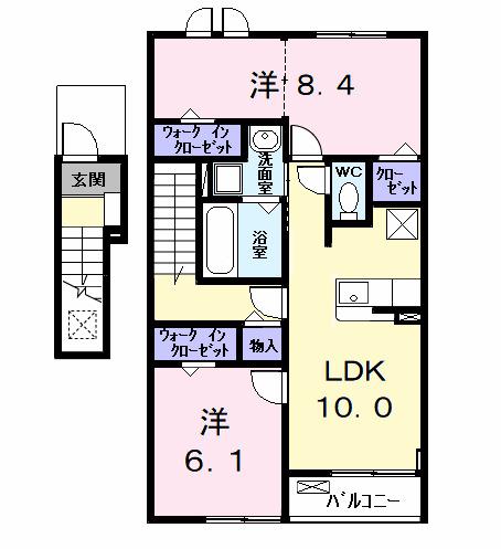 カーサみやびⅧ(2LDK/2階)の間取り写真
