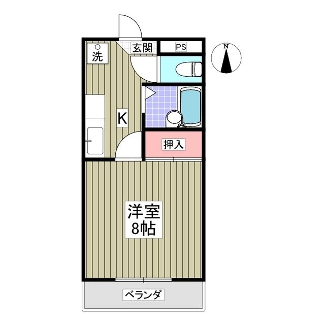 第5下田ビル(1K/1階)の間取り写真