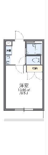 レオパレス柏原(1K/1階)の間取り写真