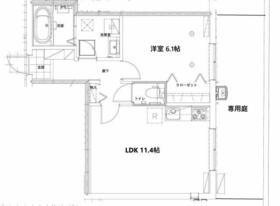 BAUTISTA(1LDK/1階)の間取り写真