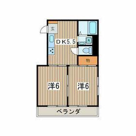 アムス平塚(2DK/1階)の間取り写真