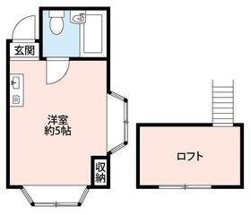ハイムリバーA棟B棟(ワンルーム/1階)の間取り写真
