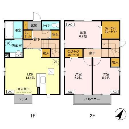 内房線 江見駅 徒歩18分 2階建 築12年(3LDK)の間取り写真