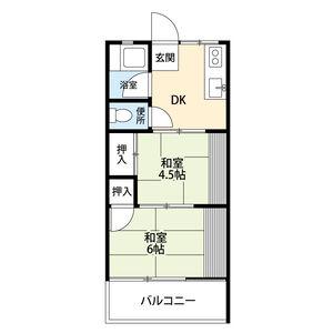 袴田アパート(2DK/1階)の間取り写真