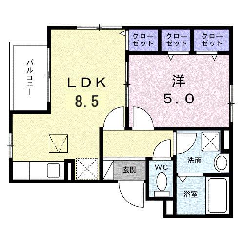 サニーレジデンスⅡ(1LDK/1階)の間取り写真
