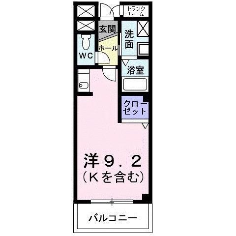 セレニーテ(ワンルーム/1階)の間取り写真