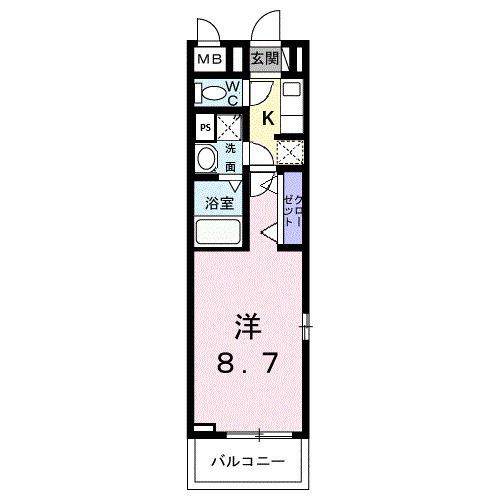 メゾンド・御領町(1K/3階)の間取り写真