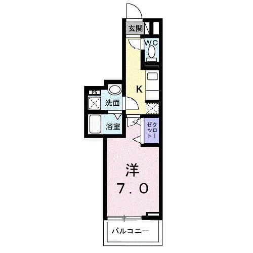 メゾンド・御領町(1K/3階)の間取り写真