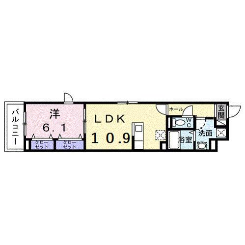 ヴィアレット(1LDK/2階)の間取り写真