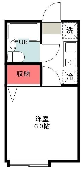 サンポップ新松戸(1K/2階)の間取り写真