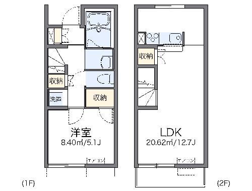 レオネクストFCブラボーB(1LDK/1階)の間取り写真