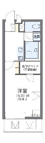 レオパレスアイあいビレッジ(1K/2階)の間取り写真