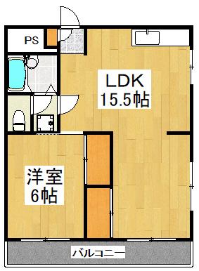 双葉ハイツⅠ(1LDK/2階)の間取り写真