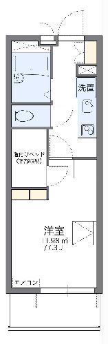 レオパレス新星(1K/1階)の間取り写真