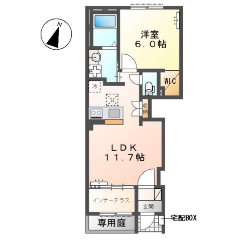 サンプレスⅡ(1LDK/1階)の間取り写真
