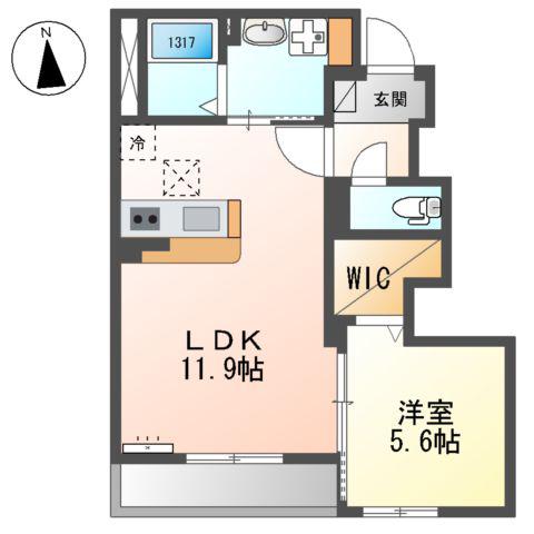 シャンペトル(1LDK/1階)の間取り写真