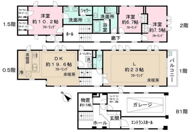京王電鉄井の頭線 神泉駅 徒歩9分 2階建 新築(3LDK)の間取り写真