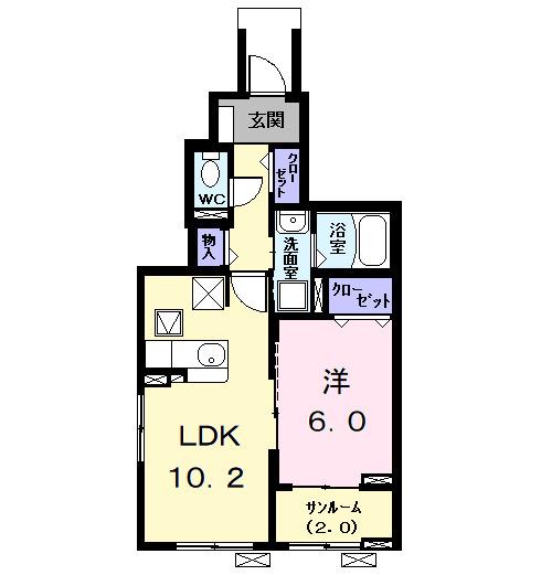クレール・アンジュⅡ(1LDK/1階)の間取り写真