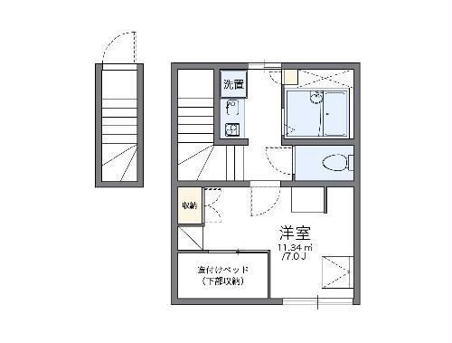 レオパレス大門(1K/2階)の間取り写真
