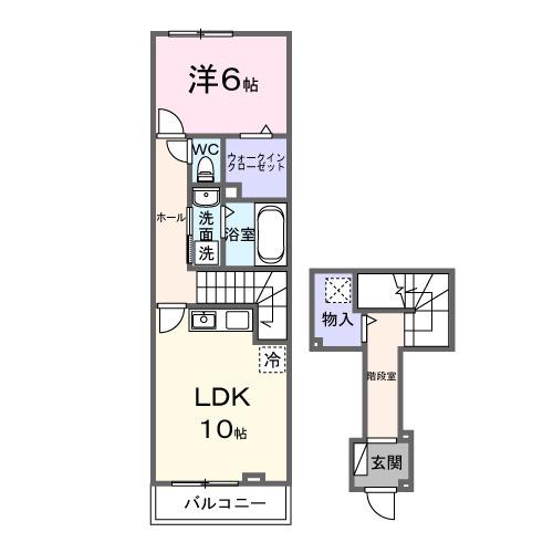 プルミエ・クリュA(1LDK/2階)の間取り写真