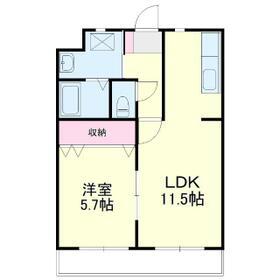 FELICE GATTO YOKOSUKAフェリスガトーヨ(1LDK/2階)の間取り写真