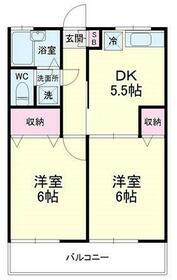 ビバリーハウス早出(2DK/1階)の間取り写真