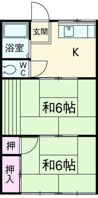 ファミネスKISHI(2K/2階)の間取り写真