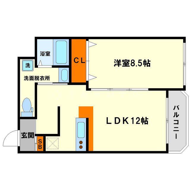 新大阪ステーションビル(1K/2階)の間取り写真