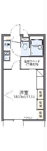 レオパレスフェリーチェ(1K/1階)の間取り写真