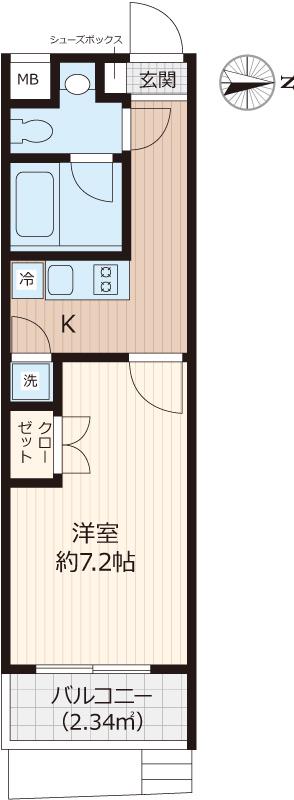 BEVERLY HOMES 赤塚公園Ⅱ(1K/5階)の間取り写真