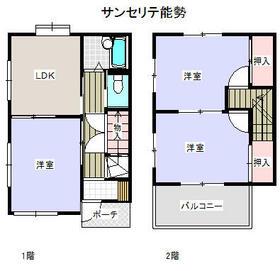 サンセリテ能勢(3DK/1階)の間取り写真