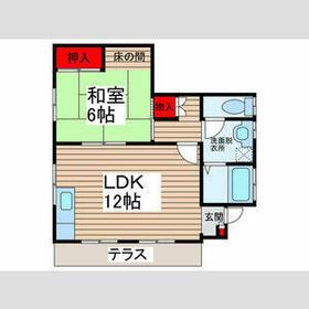 クレインヒルⅡ(1LDK/1階)の間取り写真