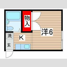 ピアユース(1K/2階)の間取り写真