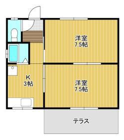 東海道本線 西焼津駅 徒歩14分 1階建 築54年(2K)の間取り写真