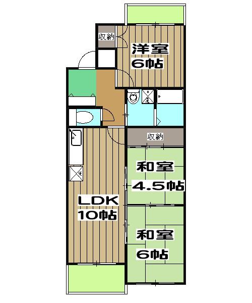 ラ・シューベール三浦(3LDK/1階)の間取り写真