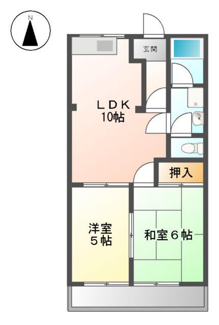 メモリアルコーポ I(2LDK/2階)の間取り写真