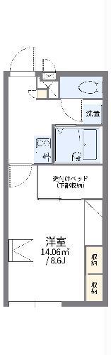 レオパレスナカヤツ(1K/1階)の間取り写真