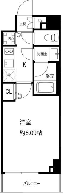 パークキューブ錦糸町(1K/3階)の間取り写真