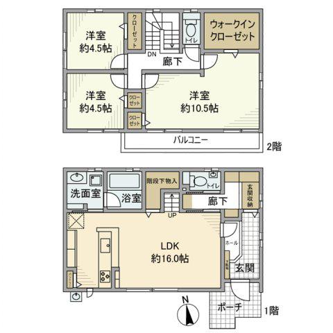 名鉄名古屋本線 美合駅 徒歩15分 2階建 築7年(3LDK)の間取り写真