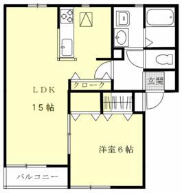 ニューフロンティアⅢ(1LDK/2階)の間取り写真