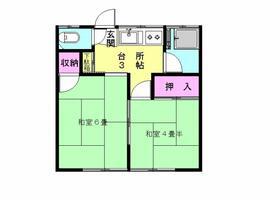 フラワーハイツB(2K/2階)の間取り写真