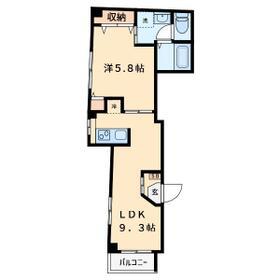 CASA CHIARA(1DK/1階)の間取り写真
