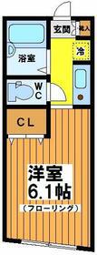 グルクスハイムⅠ(ワンルーム/1階)の間取り写真