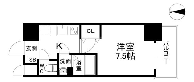 LUMINOUS鶴見(1K/4階)の間取り写真