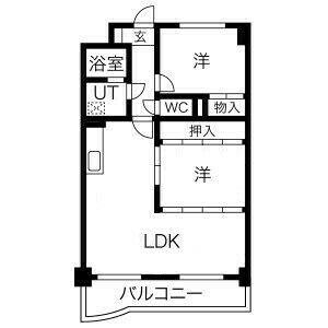 レジデンス東刈谷Ⅲ(2LDK/2階)の間取り写真